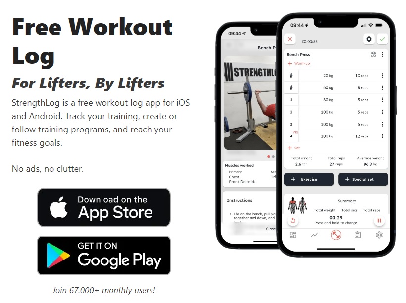 Strengthlog Free Workout Log App For